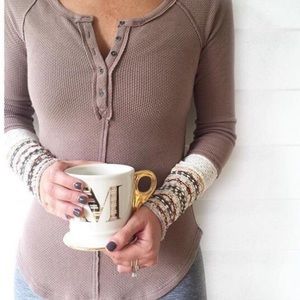 Free People Thermal with Knit Cuffs Medium